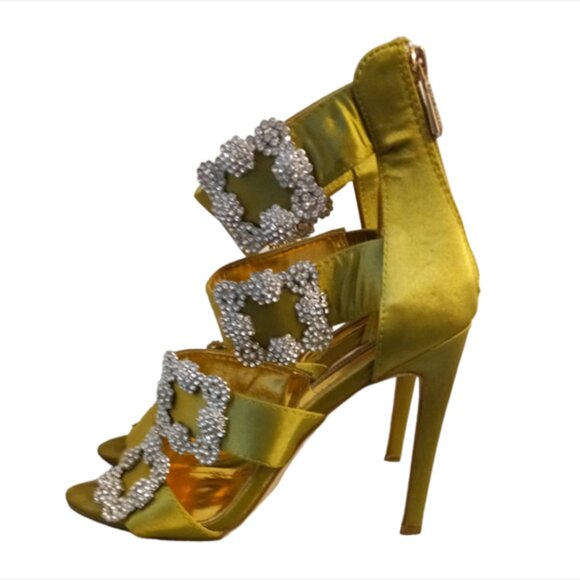 Cape Robbin Sexy Strappy Buckle Olive Stiletto Heels - Picture 2 of 12